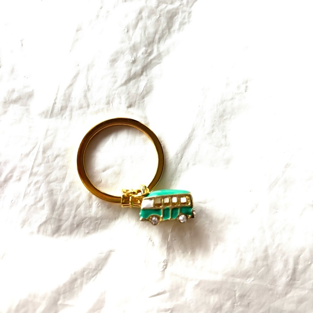 NWT Keychain Purse Charm VW Van Green and Gold Bus - Picture 2 of 8